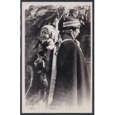 INDIA ARAUCANA CON SU HIJA CAUTIN CHILE ANTIGUA TARJETA POSTAL